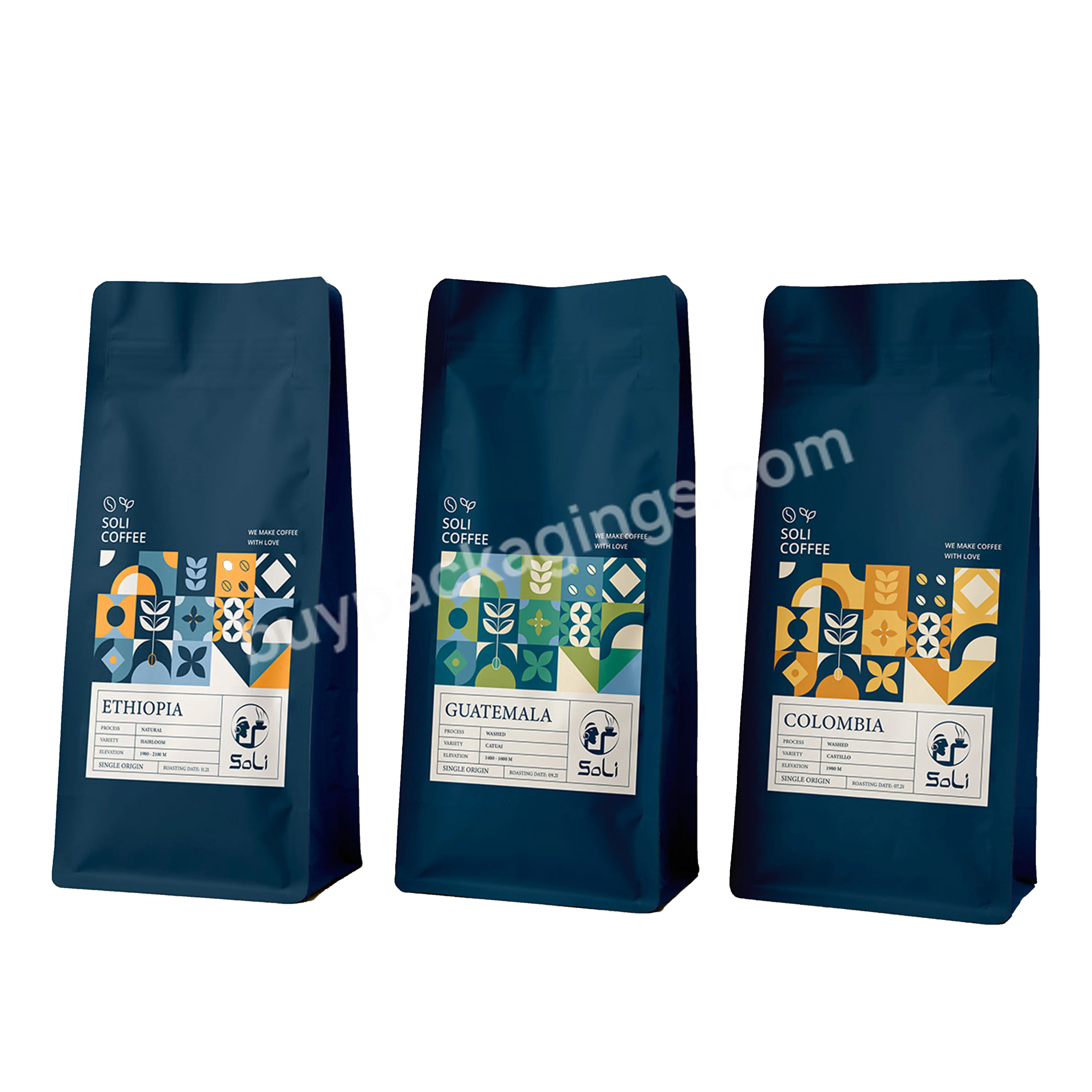 Customized Flat Bottom Style Coffee Bean Pouch Cafe Packaging Wenzhou Dark Blue Coffee Pouch With Valve Hot Coffee Box Pouch - Buy Coffee Bean Pouch Wenzhou,Hot Coffee Box Pouch,Dark Blue Coffee Pouch With Valve.