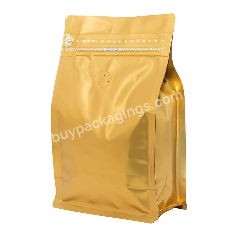 Customized Food Flat Bottom Packaging Bag Coffee Bean Self-sealing Zipper Bag Coffee Powder Square Bottom Packaging Bag - Buy Coffee Bags,Coffee Bags With Valve,Stand Up Bottom Bags.