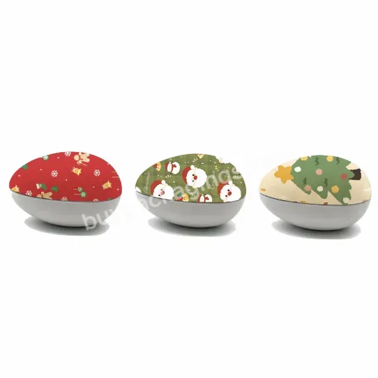 Customized Food Grade Kids Christmas Gift Candy Chocolate Egg Shape Easter Tin Box