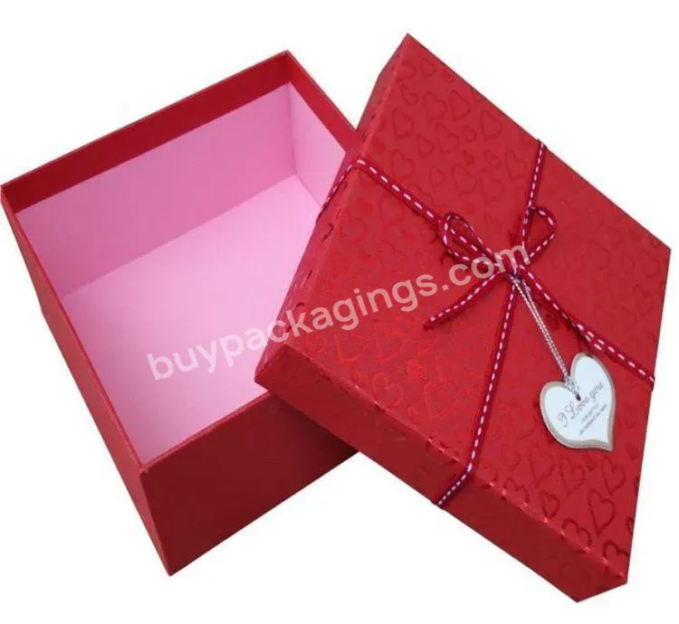 Customized Garment Underwear Packaging Cardboard Lid Paper Box With Ribbon Decoration - Buy Paper Gift Box,Underwear Packaging Box,Garment Paper Box.