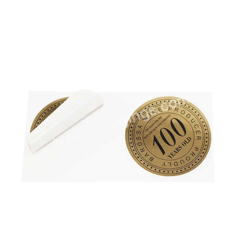 Customized Gold Circle Adhesive Labels Personalized Diy Golden Paper Price Tag Stickers Shining Waterproof Wholesale