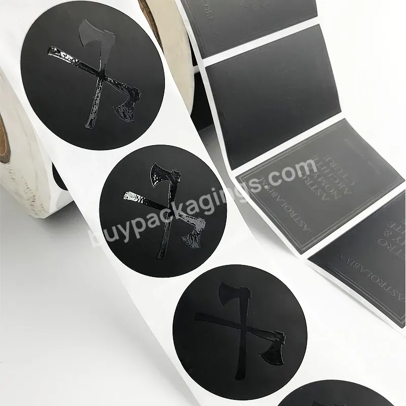 Customized High-grade Black Pvc Round Self-adhesive Waterproof Personal Brand Logo Roll Sticker Packaging Bottle Label - Buy Factory Printed High Quality Vinyl Sticker,Custom Round Logo Waterproof Label,Bottle Label Box Sticker.