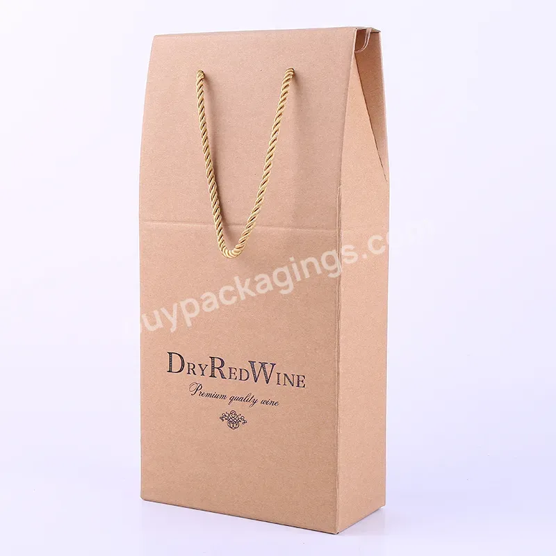 Customized High Quality Cardboard Wine Bottle Paper Bag Box With Wine Bottle Handle With Logo - Buy Wine Paper Bag,Wine Bottle Paper Bag,Bottle Paper Bag.