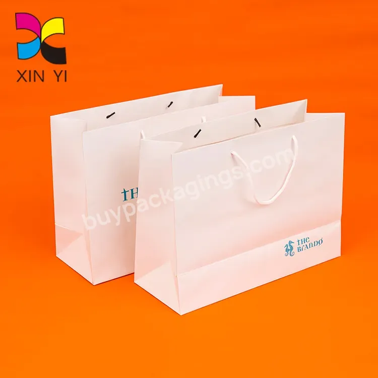 Customized High Quality Gift Bags Package Ribbon Handle Paper Bags