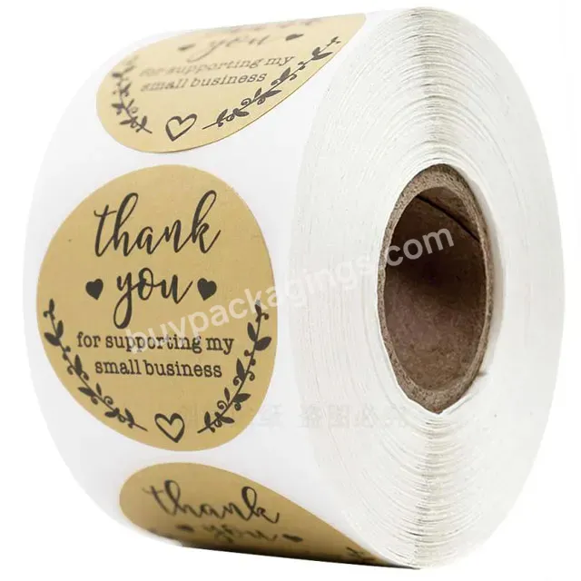 Customized High Quality Matte Paper Thank You Supporting My Small Business Round Circle Stickers De Gracias With Logo - Buy Round Custom Circle Thank You For Supporting My Small Business Stickers Mini Logo,Wedding Celebration Cake Biscuit Package Env