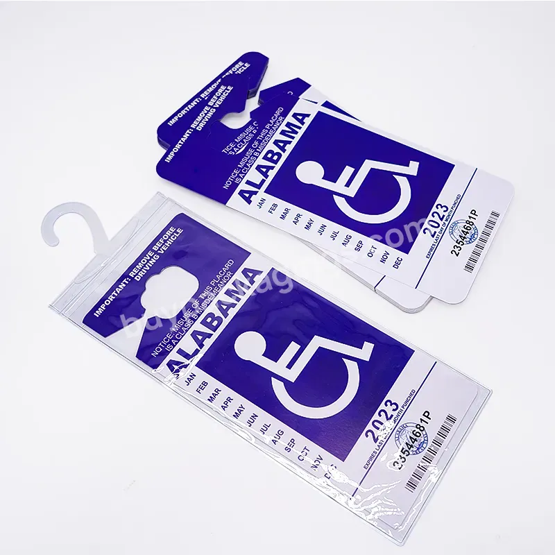 Customized High Quality Permit Sign Protector Blue Badge Holders Handicapped Placard Parking Card - Buy Blue Badge Holders Handicapped Parking Card,High Quality Product Price Trademark Waterproof Handicapped Placard,Disabled Motor Vehicle Pvc Hanging Bag.