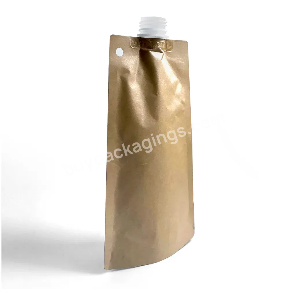Customized Leakage Proof Brown Kraft Paper Bags Liquid Drink Spout Pouch Packaging Bag - Buy Brown Kraft Paper Bags,Spout Pouch Bag,Drink Bag Pouch.