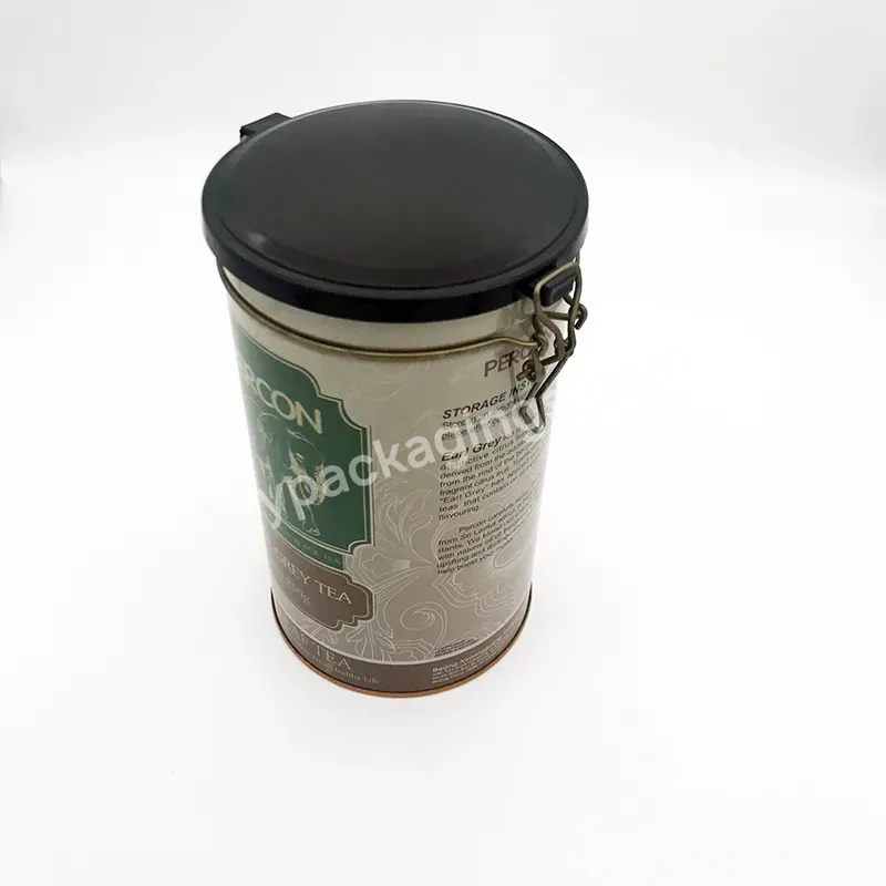 Customized Logo 250 G Earl Grey Tea Clip Lid Airtight Tin Box With Plastic Lid - Buy Airtight Tin Box,Airtight Coffee Tin Can,Black Tea Tin Box.