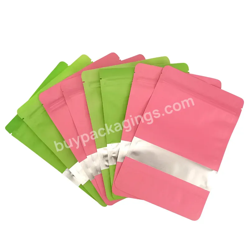 Customized Logo 500g Nut Food Zipper Bag With Color Frosted Aluminum Plated Zipper Standing Bag With Window - Buy Plastic Zipper Bags,Standing Sealed Zipper Bag With Window,Plastic Bag With Zipper.