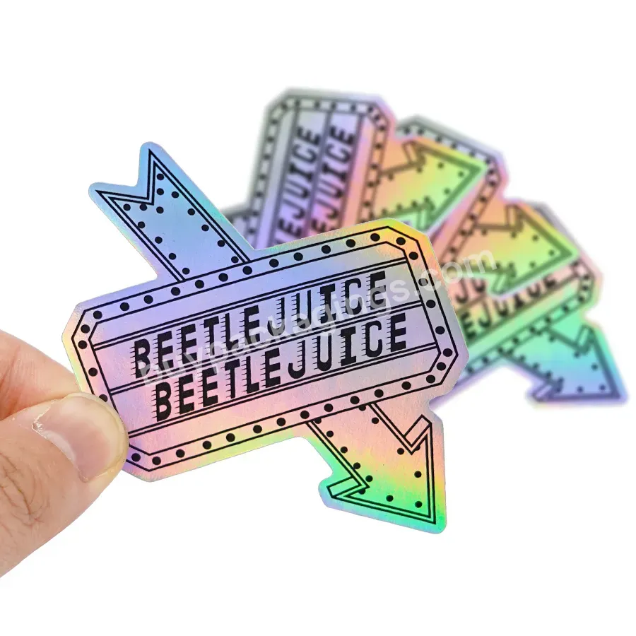 Customized Logo High-quality Full-color Printing Waterproof Rainbow Light Shiny Self-adhesive Holographic Die-cut Sticker - Buy Customized Logo High-quality Full-color Printing Waterproof Holographic Die-cut Sticker,High-quality Full-color Printing W