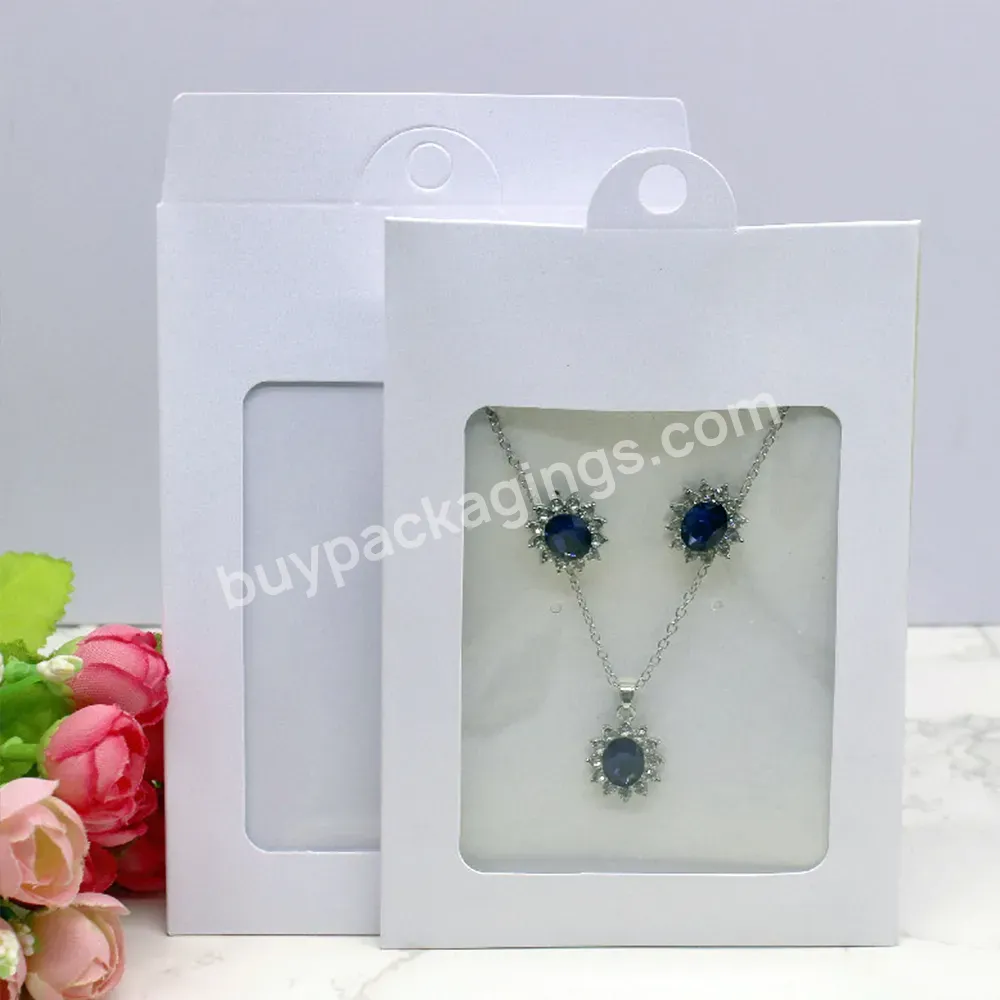 Customized Logo Jewelry Bags Packaging With Clear Window Paper Bag For Jewelry Necklace Earring Wrapping Box - Buy Bags Packaging With Clear Window,Jewelry Bags With Logo Custom,Paper Bag For Jewelry.