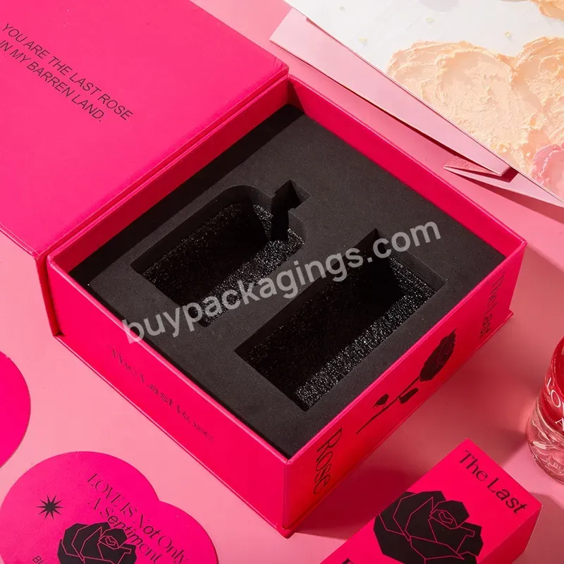 Customized Logo Luxury Pink Magnetic Style Eva Foam Glass Bottle Perfume Boxes For Gift - Buy Perfum Box,Perfume Box Packaging,Perfume Magnetic Box.