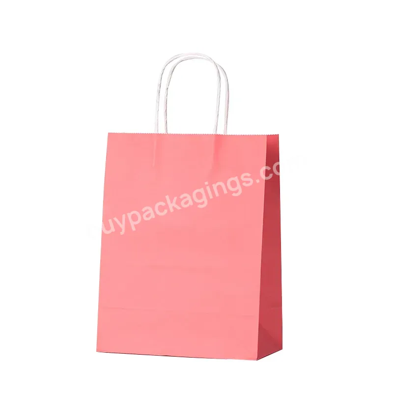 Customized Logo Printed Kraft Shopping Paper Bag With Handle - Buy Paper Bag With Handle,Kraft Shopping Paper Bag,Shopping Paper Bag With Handle.