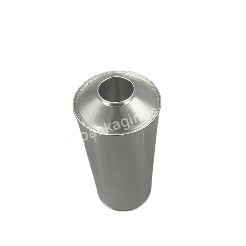 Customized Logo Quart Round Cone Top Metal Oil Can With Plastic Spout Lid - Buy Quart Oil Tin Can,Quart Tin Cans,Cone Top Oil Tins.