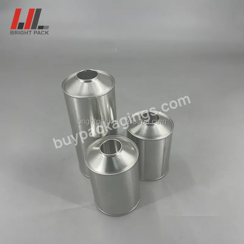 Customized Logo Quart Round Cone Top Metal Oil Can With Plastic Spout Lid - Buy Quart Oil Tin Can,Quart Tin Cans,Cone Top Oil Tins.