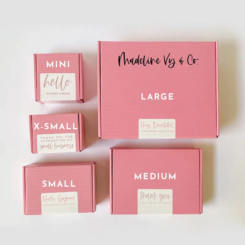Customized luxury candle eyelash blush packaging custom logo corrugated cardboard pink color jewelry folded shipping mailer box