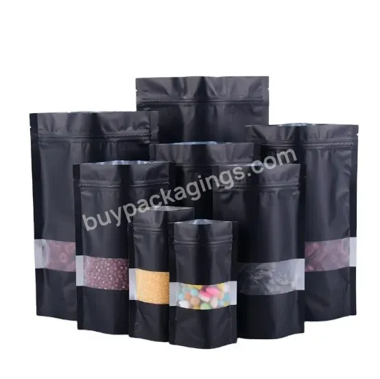 Customized Matte Black Stand Up Aluminum Foil Zipper Lock Pouch Package Bags For Doypack Mylar Storage Food - Buy Matte Black Stand Up Aluminum Foil Bag,Matte Black Bag,Doypack Mylar Storage Ziplock Food Bags.