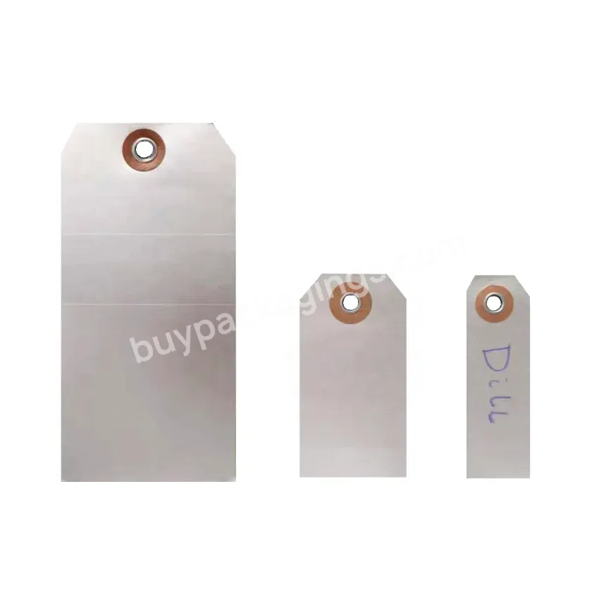 Customized Metallic Aluminium Foil Cardstock Hang Tag Indoor Out Door Plant Tag Engrave Handwriting Message Tag