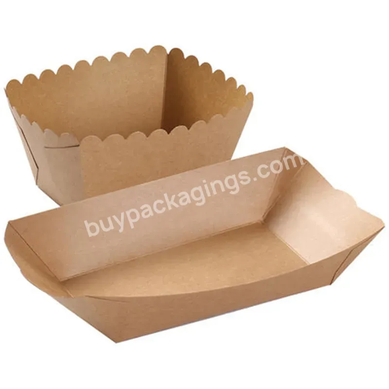 Customized New Design Eco Friendly Biodegradable French Fries Snack White Cardboard Kraft Paper Food Boat Box With Your Own Logo - Buy Custom Printed Your Own Logo Eco Friendly Wholesale French Fries Fried Chicken Takeaway Takeout Packaging Packing B