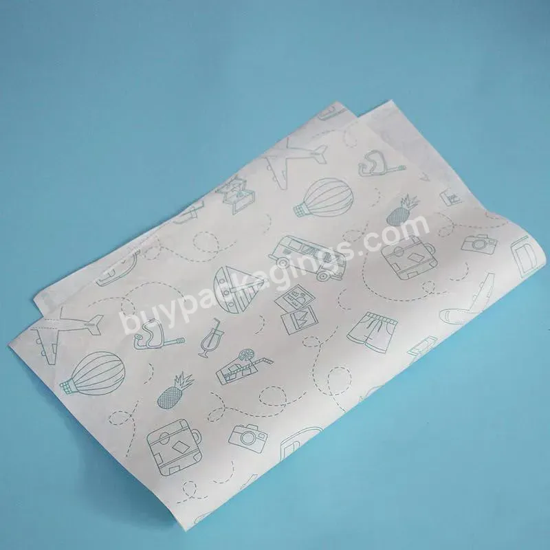 Customized New Design Printed Logo Biodegradable Wax Deli Fried Chicken Snack French Fries Bread Chip Wrapping Greaseproof Paper