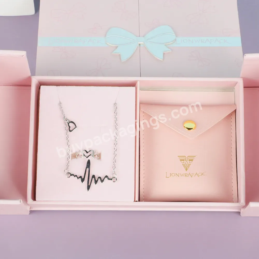 Customized Paper Cardboard Drawer Jewelry Packaging Box Pink Pouch Gift Boxes Necklace Earring Bracelet Ring Magnet Jewelry Box - Buy Jewelry Packaging,Jewelry Packaging Box,Jewelry Boxes.