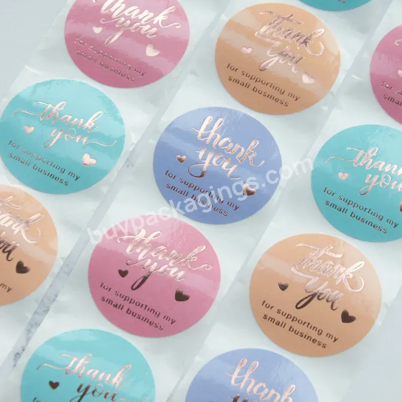 Customized Personality Printing Logo 1.5 Inch 500 Pcs Roll Thank You Stickers For Supporting My Small Business - Buy 500 Pcs Roll Thank You Stickers,Thank You Stickers For Supporting My Small Business,Customized Stickers.