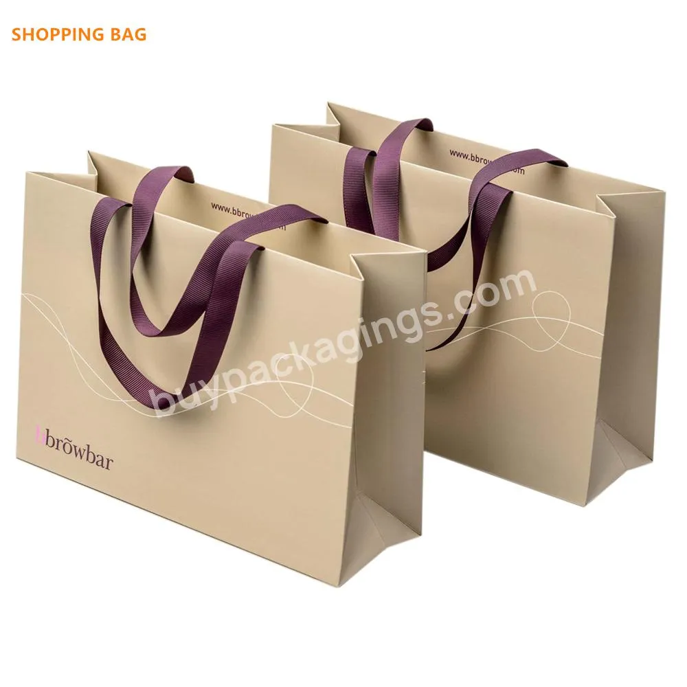 Customized Personalized Paper Clothing Retail Boutique Shopping Bags With Custom Logos Printed