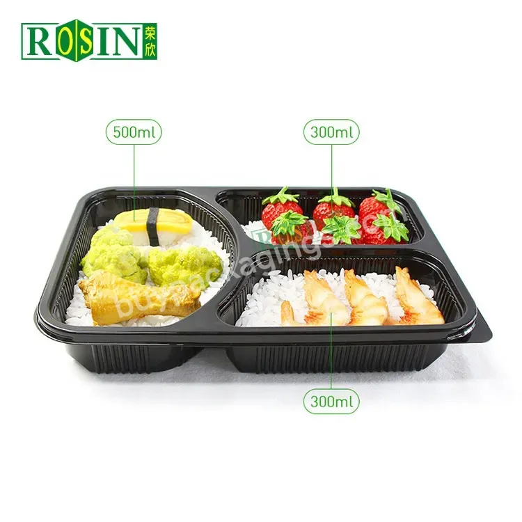 Customized Plastic Blister To Go Disposable Packaging Lunch Box 3 Compartment Food Container With Lid - Buy Take Away Food Container Packing,Plastic Blister To Go Disposable Packaging,Lunch Box 3 Compartment Food Container With Lid.