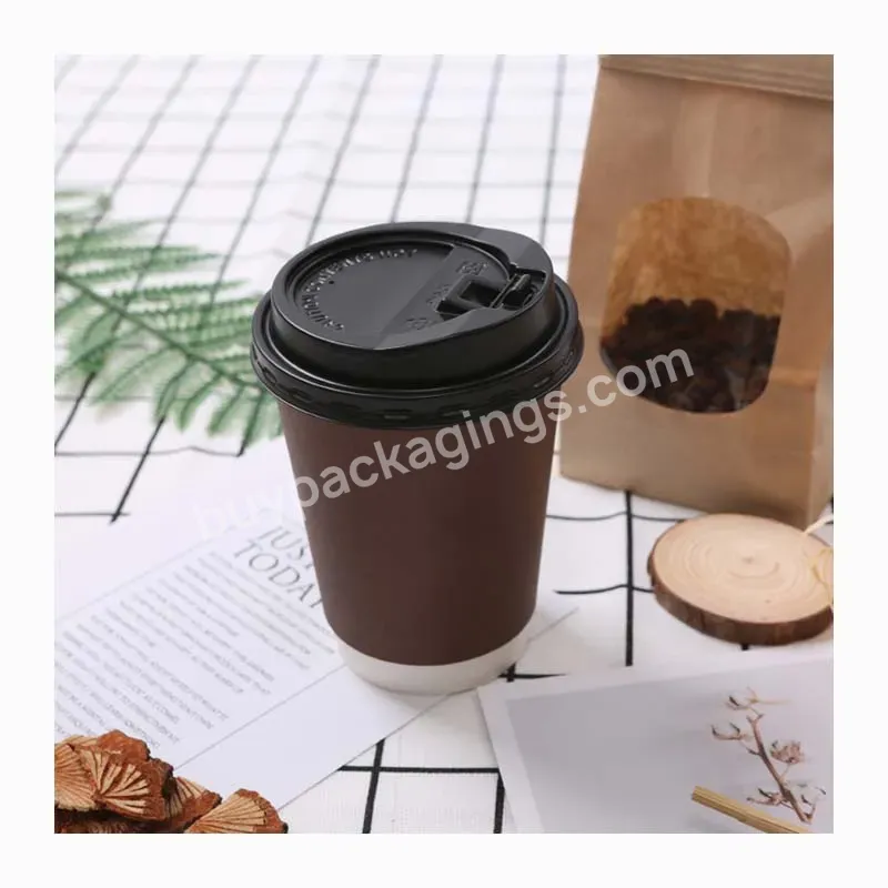 Customized Print Logo Compostable Coffee Cups 8oz 12oz 14oz 16oz 22oz Paper Glass For Hot Drink