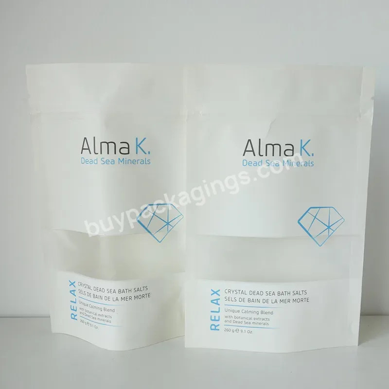 Customized Print Resealable Zip Lock Stand Up White Kraft Paper Bag With Window - Buy White Kraft Paper Bag With Window,Customized Print Kraft Paper Zip Lock Bag,Customized Print Kraft Paper Zip Lock Bag.