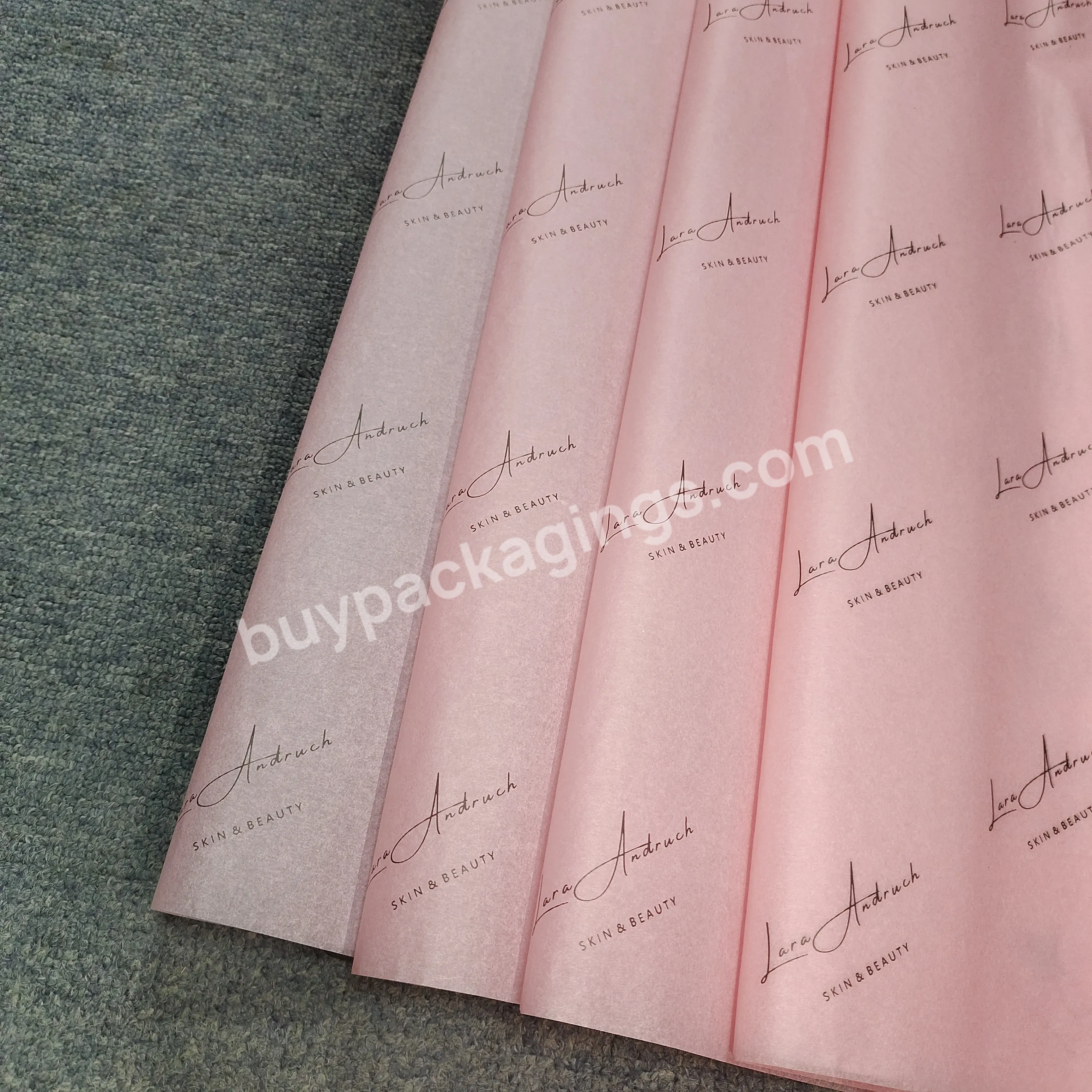 Customized Printed Logo Gift Pink Tissue Paper Clothes Shoes Wrapping Tissue - Buy Wrapping Flowers And Clothing,Moq Is 50 Pcs,Customized Logo And Size.