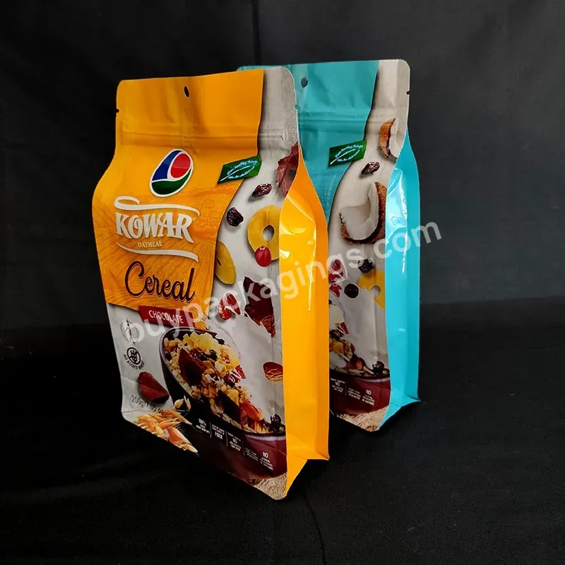 Customized Printed Stand Up Resealable Zip Lock Sealed Bag Flat Bottom Pouch Eight Side Sealing Bags - Buy Customized Flat Pouch,Flat Bottom Stand Up Pouch,Flat Bottom Pouch Bags.