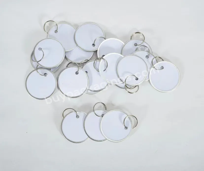 Customized Printing Color Round Paper Alloy Key Tag Metal Rimmed Hang Tags With Ring For Pet Scrapbooking - Buy Hang Tag,Metal Tag,Dog Tag.