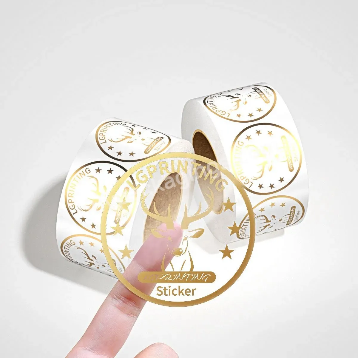 Customized Printing Logo Self Adhesive Clear Gold Foil Circle Stickers Vinyl Transparent Label - Buy Transparent Label,Vinyl Sticker,Bottle Label.
