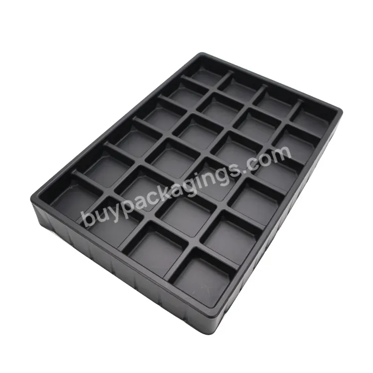 Customized Ps Black Blister Plastic Thermoforming Chocolate Tray 4 12 24 40 Holes Chocolate Packs - Buy Black Blister Plastic Thermoforming Chocolate Tray,Plastic Chocolate Container Tray,Chocolate Plastic Black Ps Pet Insert Tray.