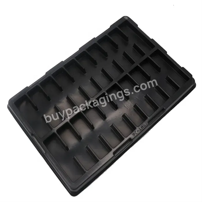 Customized Ps Pet Transparent/black Esd Plastic Electronic Component Anti-static Blister Tray - Buy Plastic Blister Tray,Esd Blister Packaging,Esd Plastic Tray For Packing Electronic Components.
