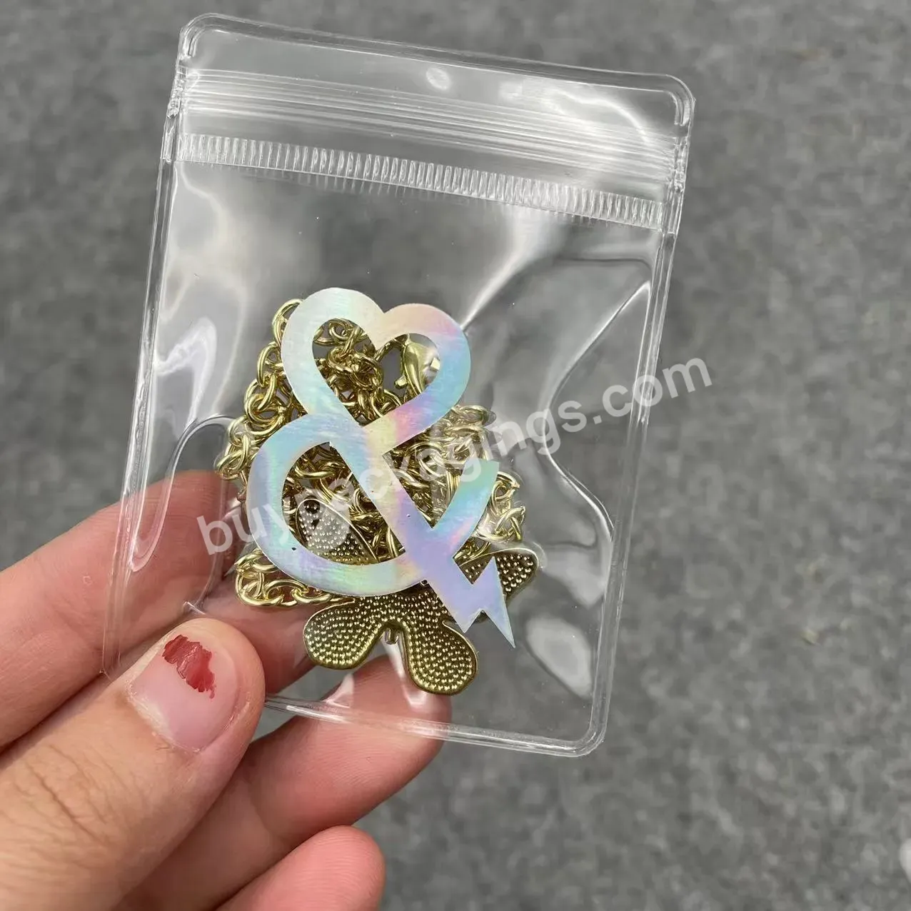 Customized Pvc Accessories Plastic Packaging Bag High Quality Jewelry Pouch With Zipper Jewelry Bag With Holographic Logo - Buy Jewelry Pouch Packaging Bag Pvc Jewelry Bag,Zipper Jewelry Case Zipper Jewelry Bag,Pvc Bag Accessories Plastic Bag.