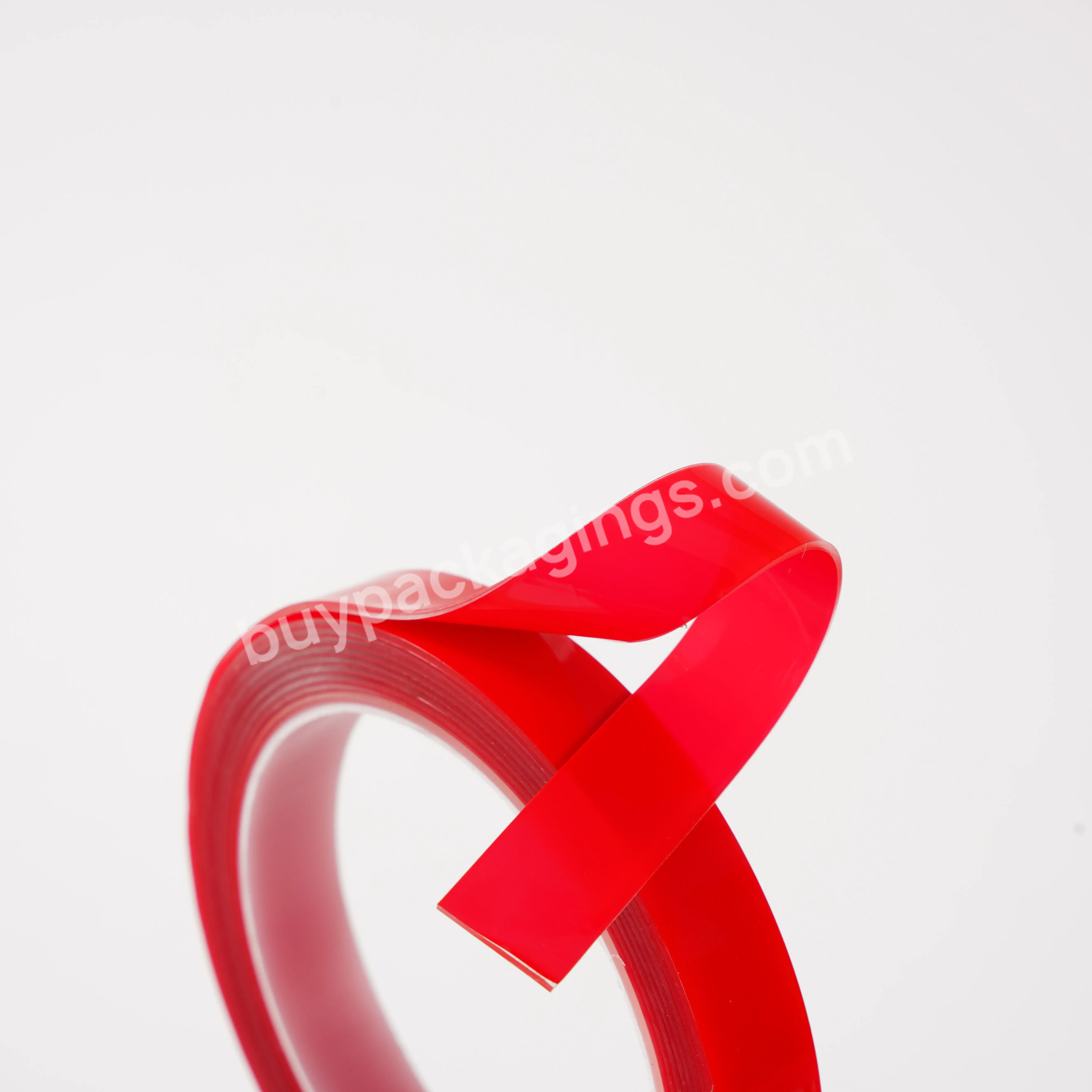 Customized Red Transparent Acrylic Non-mark Double-sided Tape For Fixed Items