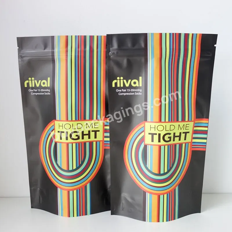 Customized Resealable Flexible Stand Up Pouch Zipper Plastic Foil Package Socks Cloth Underwear Packing Heat Seal Bags - Buy Plastic Stand Up Pouch,Flexible Pouch,Heat Seal Bags.