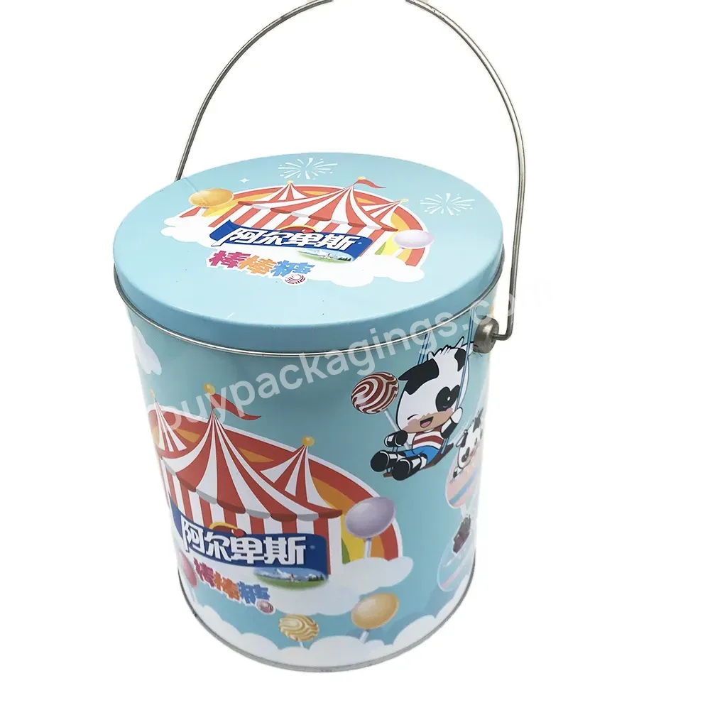 Customized Round Christmas Cookie Tins With Handle - Buy Christmas Cookie Tins,Candy Tin Cans,Candy Box.