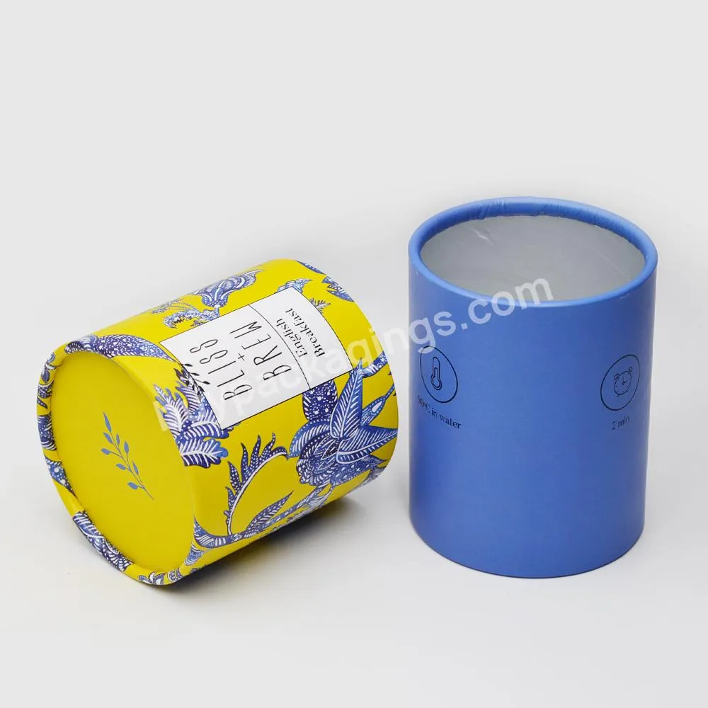 Customized round paper food grade package for tea coffee chocolate package