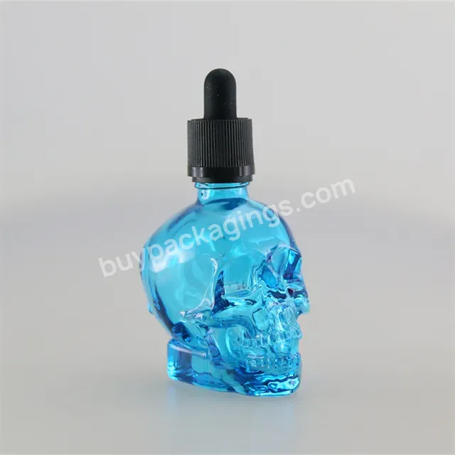Customized Skull Head Glass Dropper Bottle 30ml 100ml Glass Bottle With Skull - Buy Glass Skull Bottle With Cork,Skull Head Glass Dropper Bottle,100 Ml Glass Bottle With Skull.