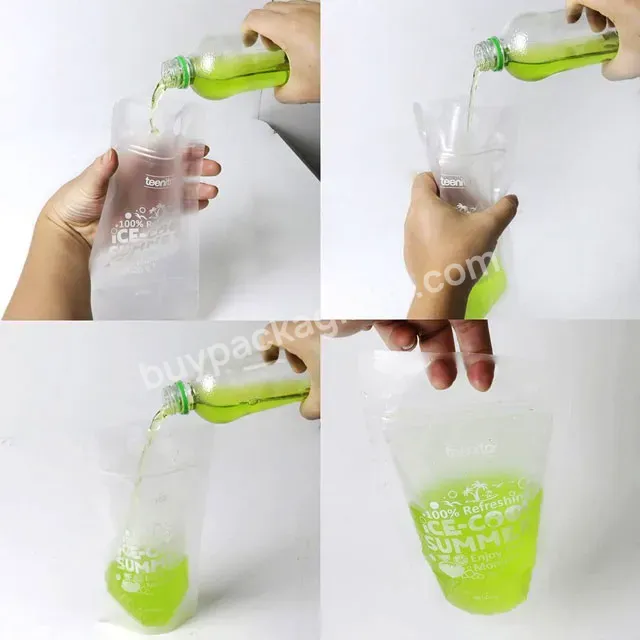 Customized Standing Hand Held Zipper Juice Reusable Clear Drink Pouch Bag With Straw - Buy Drink Pouches Bags With Logo,Translucent Reclosable Hand Held Zipper Plastic Drinking Bags Clear Juice Drink Pouches With Straws,Juice Sealed Drink Pouches Cle