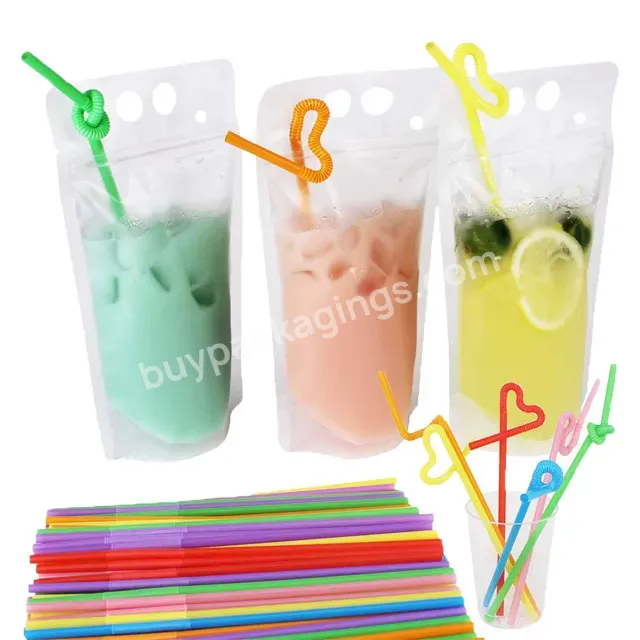 Customized Standing Juice Drink Pouch Gravure Printing Plastic Beverage Packaging Bag With Spout Straw - Buy Plastic Pouch Drink,Drink Pouch With Straw,Custom Drink Pouch With Spout.
