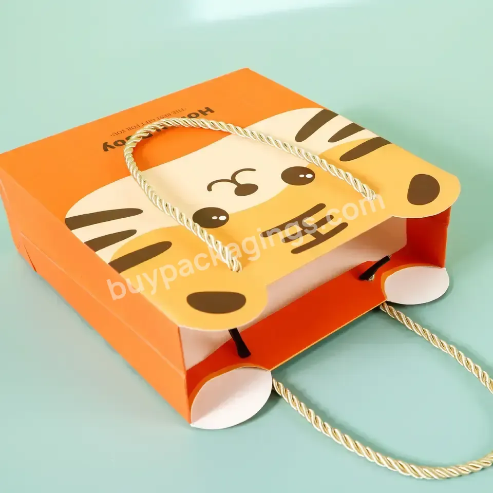 Customized Tiger Printed Corrugated Biodegradable Gift Clothing Shopping Bag - Buy Environmentally Friendly Shopping Paper Bags,Tiger Pattern Shopping Paper Bag,Gift Packaging Paper Bags.