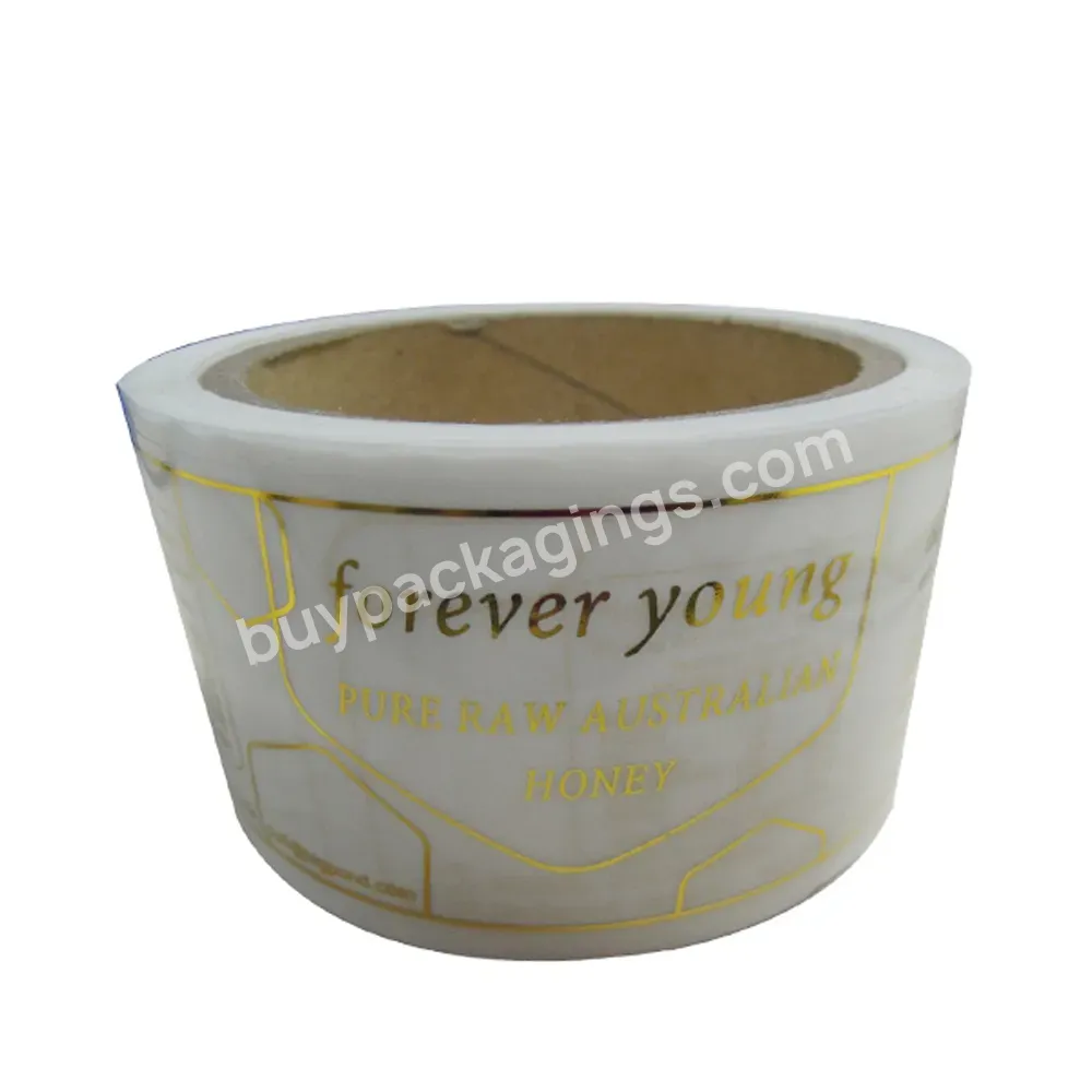 Customized Transparent Honey Hot Stamping Labels Printing,Logo Letting Clear Foil Label - Buy Honey Hot Stamping Labels,Transparent Honey Labels Printing,Logo Letting Foil Label.