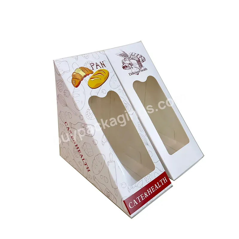 Customized Triangle Wrap Sandwich Box With Printing - Buy Kraft Sandwich Box,Disposable Sandwich Box,Long Sandwich Box.