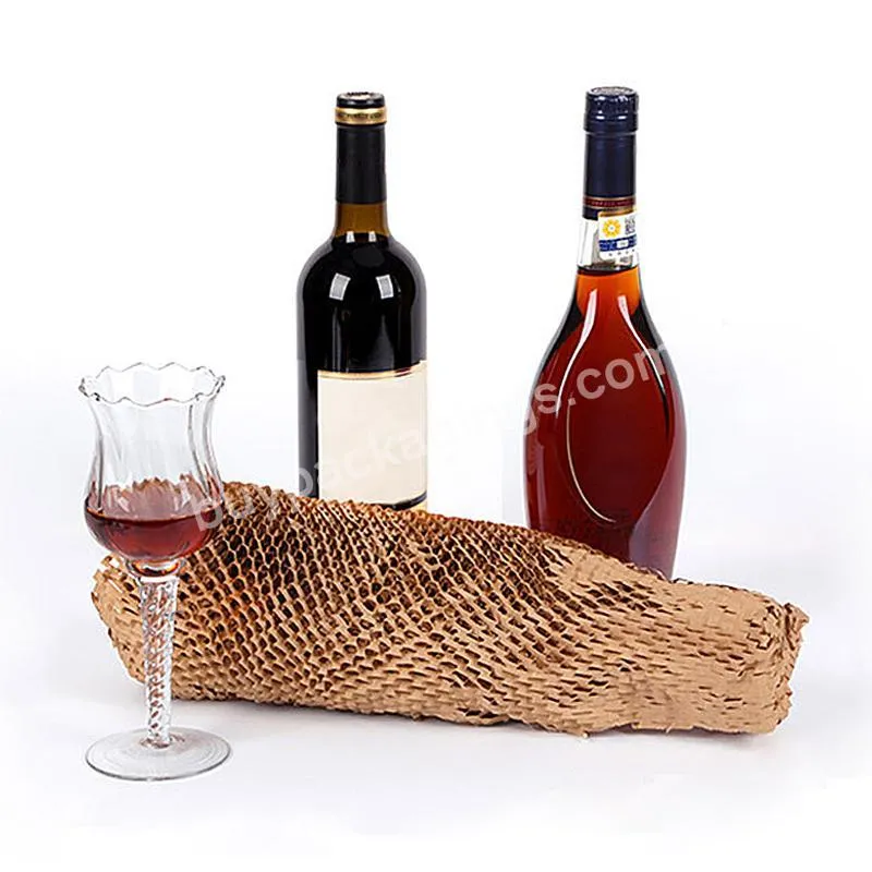 Customized Waterproof Honeycomb Packing Paper Roll Eco Shipping Moving Fragile Gift Honeycomb Kraft Paper Bubble Wrap