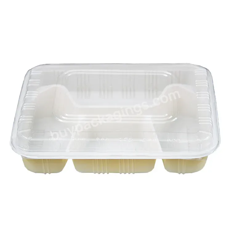 Customized White Food Grade Pp 7 Compartment For Takeout With Microwave Food Container Packaging