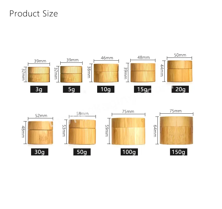 Customized Wood Package For Cream 10g 20g 30g 50g Eco Friendly Full Bamboo Cream Jar - Buy Cream Jar,Empty Cosmetic Package,Bamboo Jar.